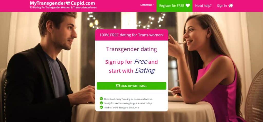 My Transgender Cupid página de inicio del sitio